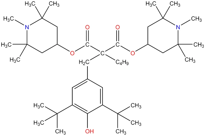 Bis(1,2,2, 6,6-Pentamethyl-4-piperidinyl)-[[3,5-bis(1,1-dimethylethyl)-4-hydroxyphenyl]methyl]butyl malonat