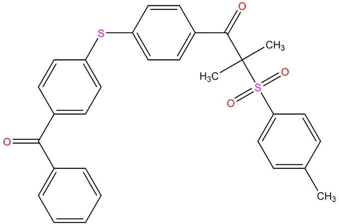 Difunktioneller Ketosulphon-Typ-II-Photo intiator 1-[4-(4-Benzoylphenylthio)phenyl]-2-tosyl-2-methyl-1-propanon