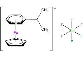 Cyclo penta dienyl eisen (ii) hexa fluor antiman at